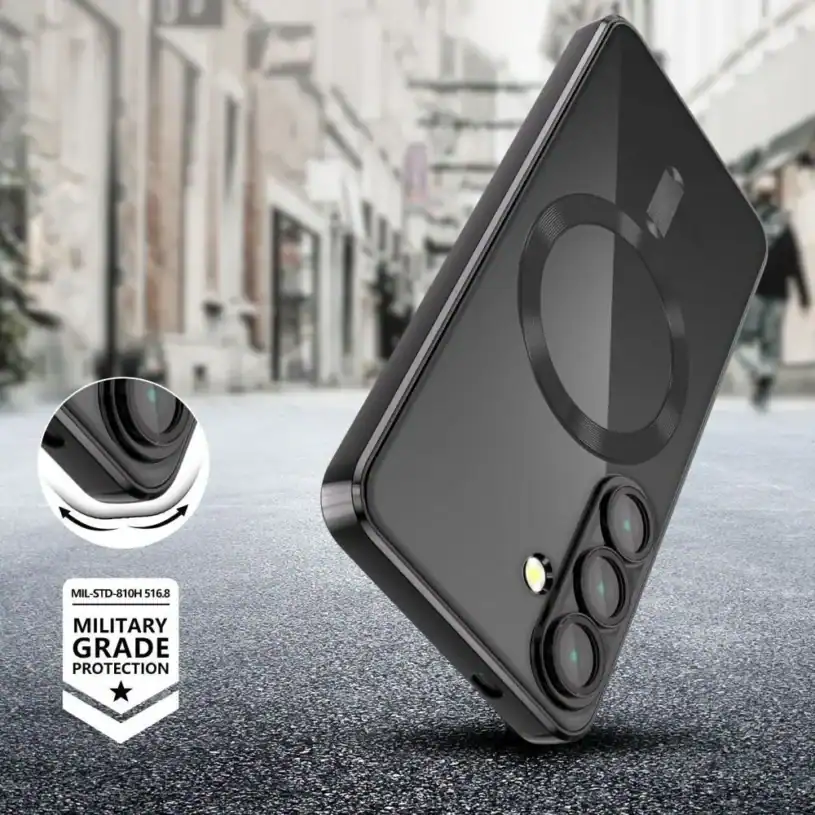 Case Tech-Protect Magflex MagSafe Калъф за Samsung Galaxy S25 Edge, блестящо черен - Image 4