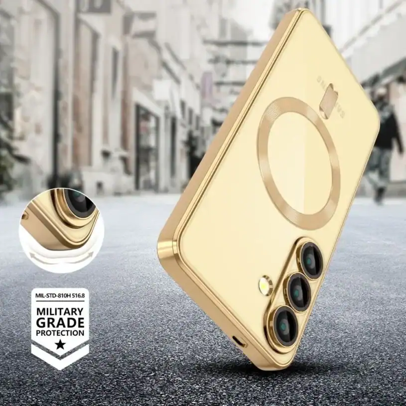 Case Tech-Protect Magflex MagSafe Калъф за Samsung Galaxy S25 Edge, блестящо златен - Image 4