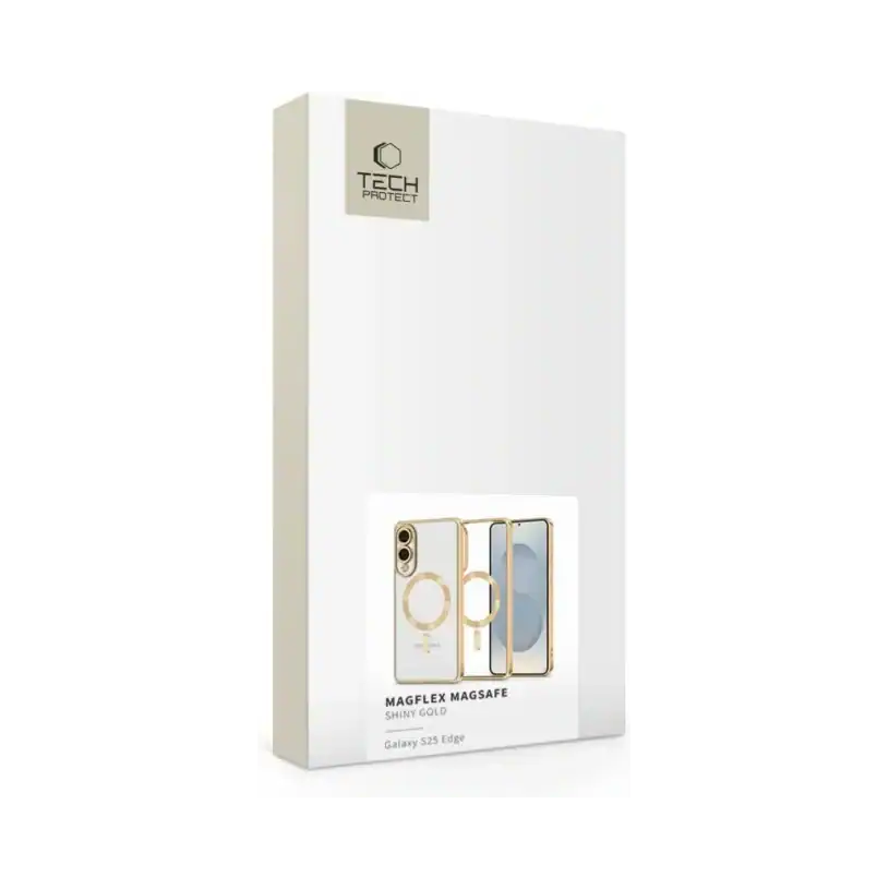 Case Tech-Protect Magflex MagSafe Калъф за Samsung Galaxy S25 Edge, блестящо златен - Image 5