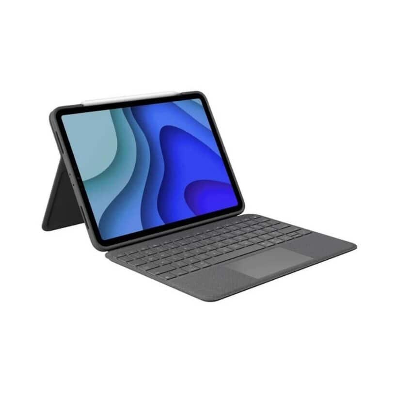 Калъф за клавиатура и тракпад за iPad Pro 11 (2020), iPad Pro 11 (2018), Logitech Folio Touch, Сив