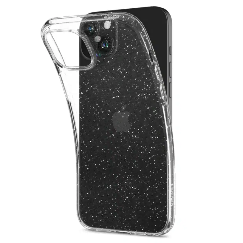 Spigen Liquid Crystal Калъф за Apple iPhone 15, прозрачен с брокат - Image 8
