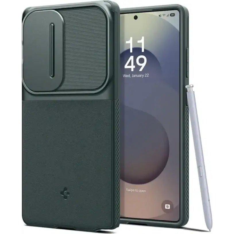 Spigen Optik Armor Калъф за Samsung Galaxy S25 Ultra, бездна зелен
