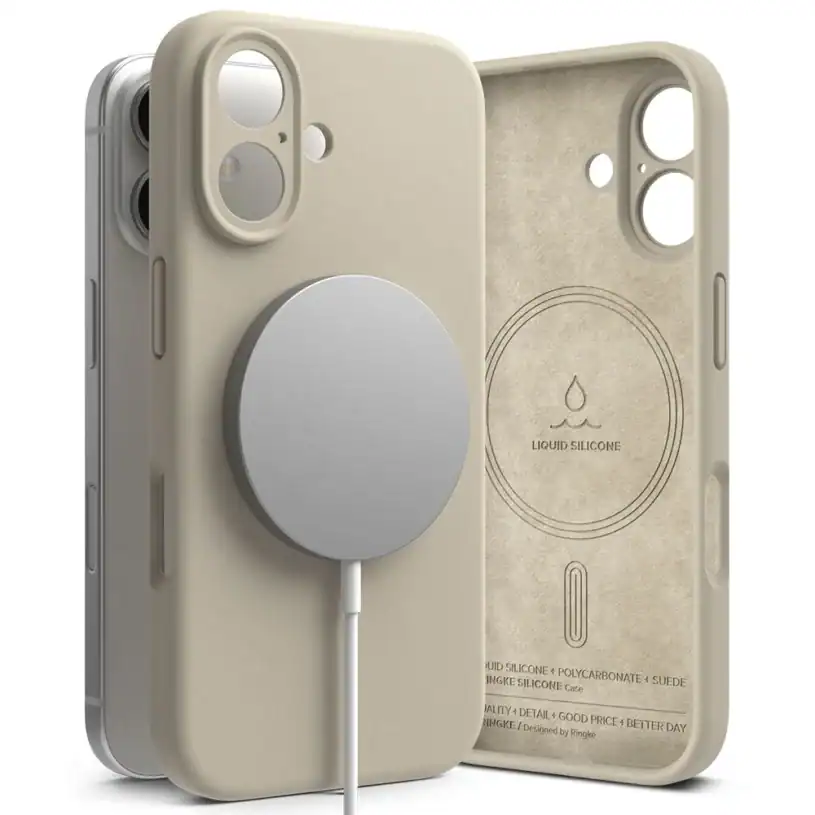 Ringke Ringke Силиконов Магнитен MagSafe Калъф за Apple iPhone 16, камък