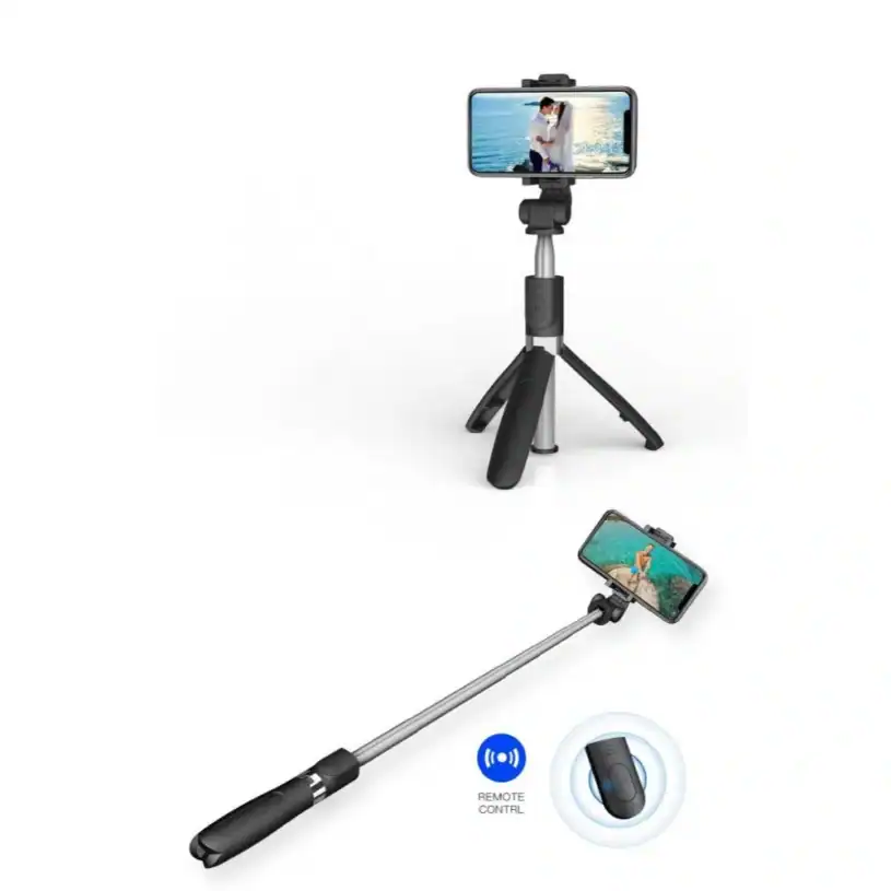 Tech-Protect L01s Безжичен Селфи Стик Трипод, мраморно сив - Image 10