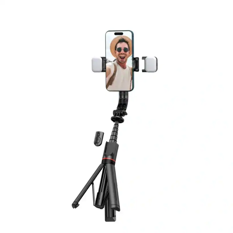 Tech-Protect L05s Безжичен Селфи Стик Трипод & LED Светлина, черен - Image 4