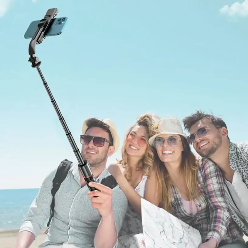 Tech-Protect L05s Безжичен Селфи Стик Трипод & LED Светлина, черен - Image 2