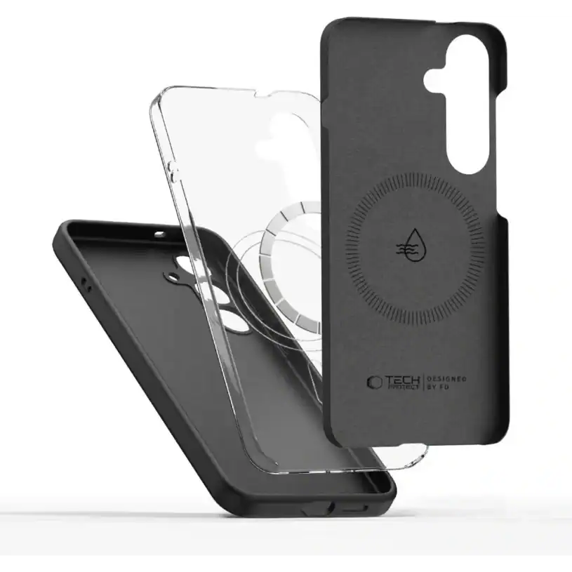 Tech-Protect Liquid Silicone MagSafe Калъф за Samsung Galaxy S25 Edge, черен - Image 2