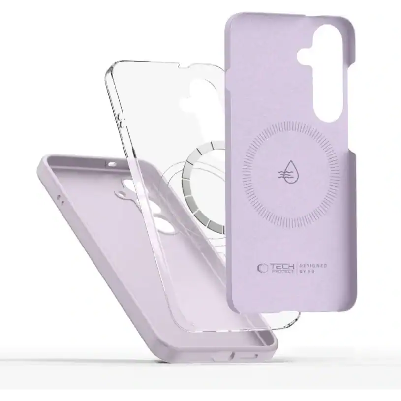 Tech-Protect Liquid Silicone MagSafe Калъф за Samsung Galaxy S25 Edge, лилав - Image 2
