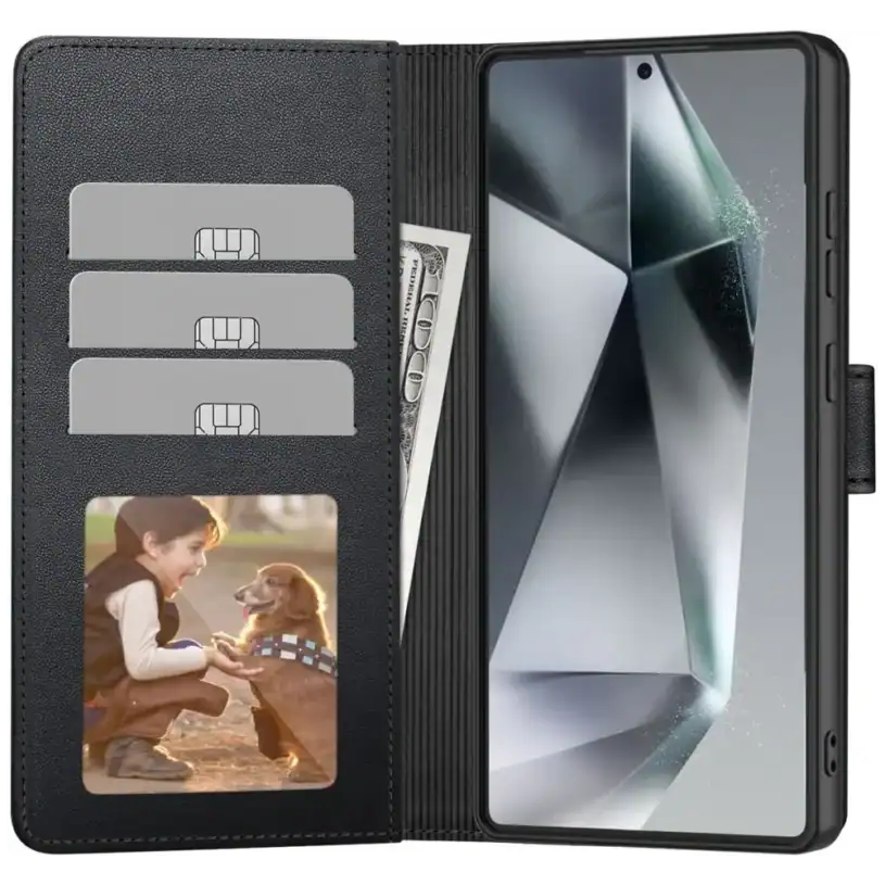 Tech-Protect Wallet Калъф Портфейл за Samsung Galaxy S25 Edge, черен - Image 2