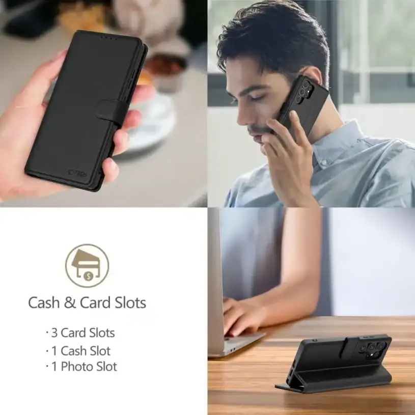 Tech-Protect Wallet Калъф Портфейл за Samsung Galaxy S25 Edge, черен - Image 4